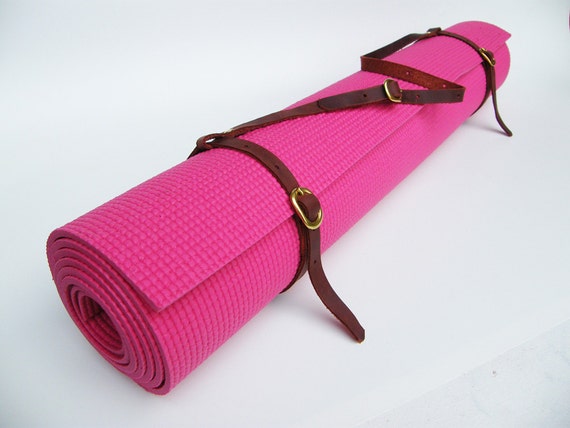 Leather Yoga Mat Sling Yoga Mat Tote Leather by NomadTravelGear