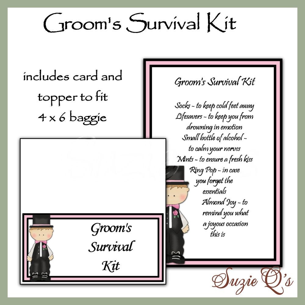 Groom's Survival Kit includes Topper and Card Digital