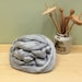 Silver Alpaca/ Tussah Silk Roving - Undyed Fiber for Spinning (8 oz)