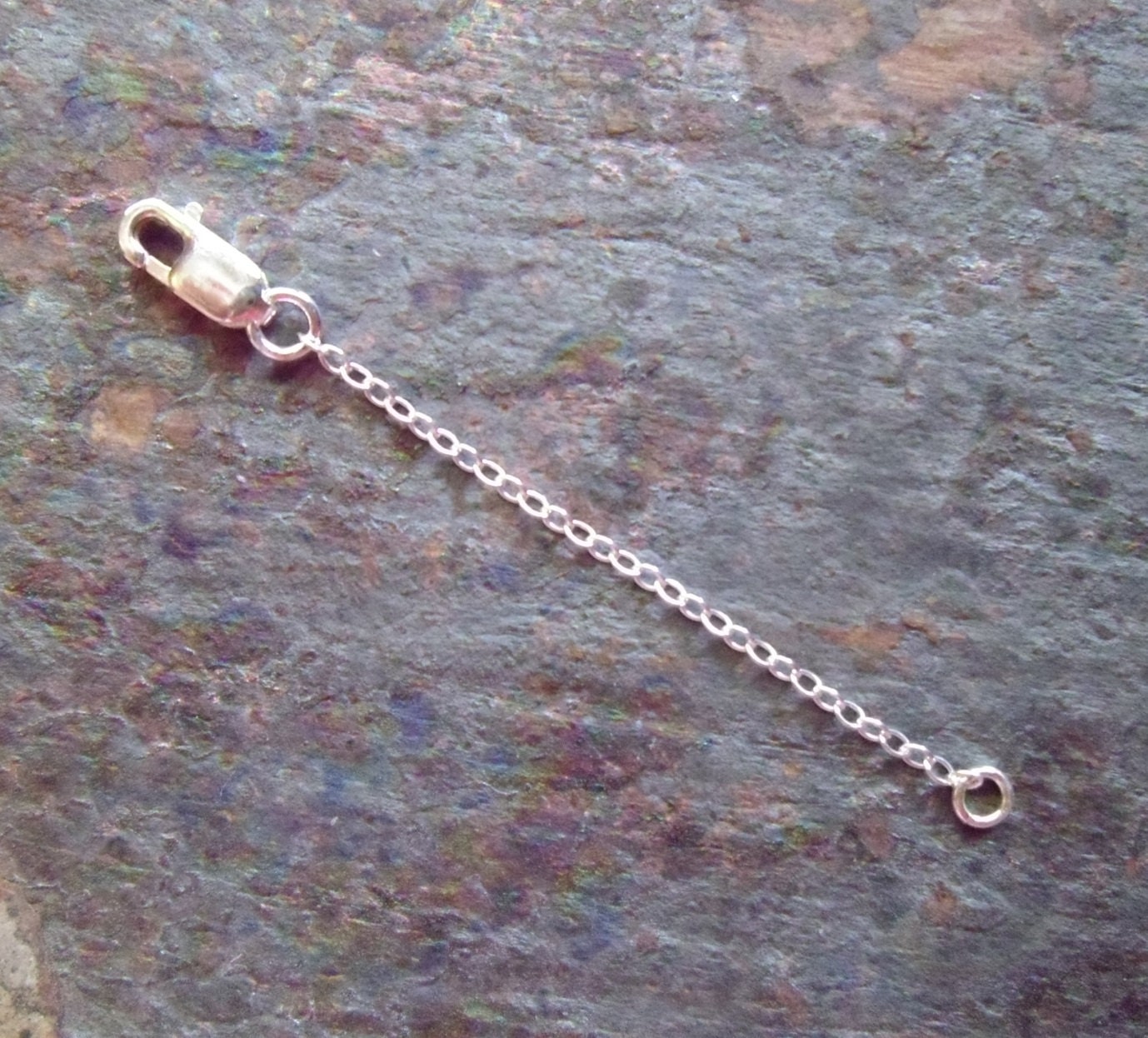 Sterling Silver Necklace Chain Extender w/ Lobster Claw Clasp