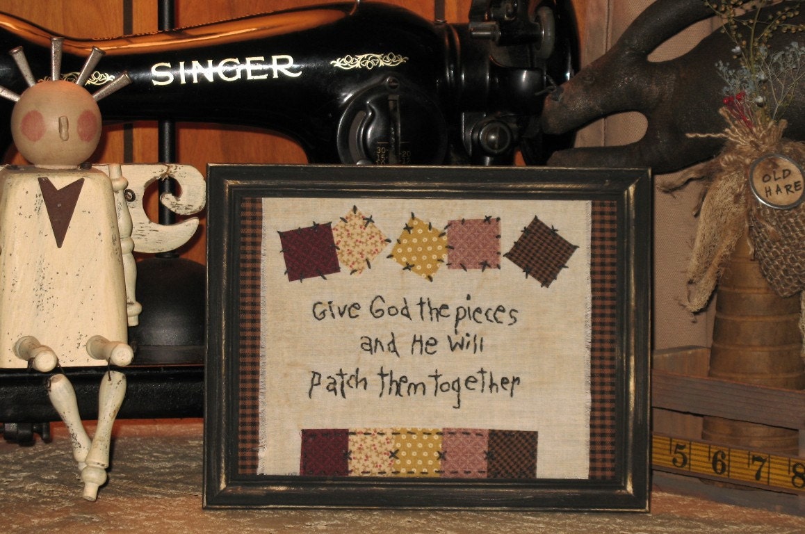Primitive Country Decor Stitchery Patchwork