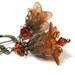 Vintage Style, Flower Earrings, Dangle, Toasted Tangerine Orange, Apricot, Swarovski Crystal Jewelry, Antique Brass, For Her, Autumn, Fall