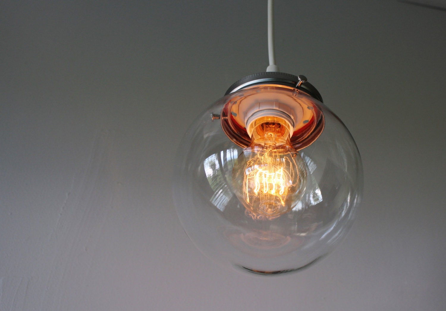 CRYSTAL BALL Pendant Lamp Hanging Light With A Clear by BootsNGus