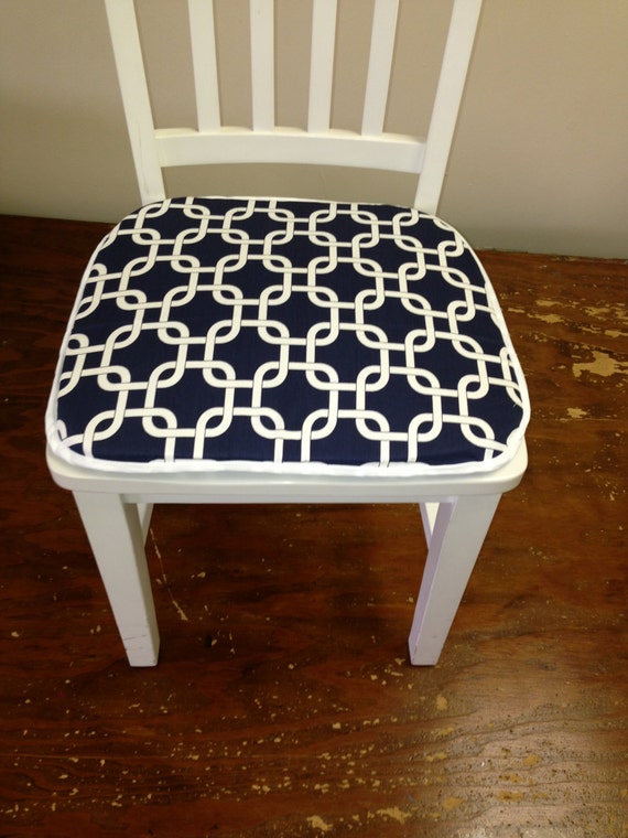 Set of 8 flat chair pads seat cushions 1 inch by KirtamDesigns