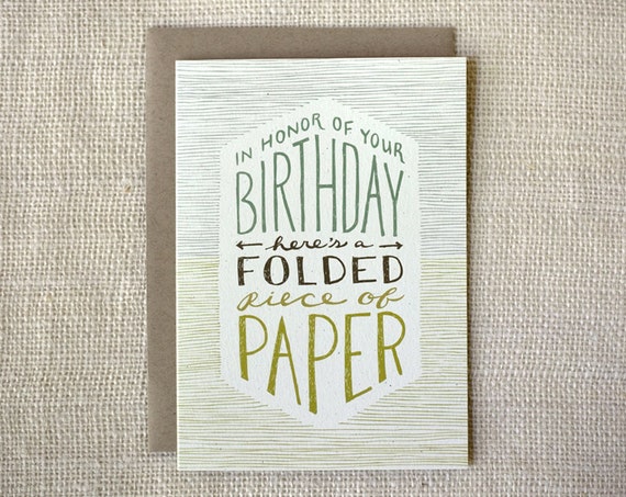 birthday card folded paper