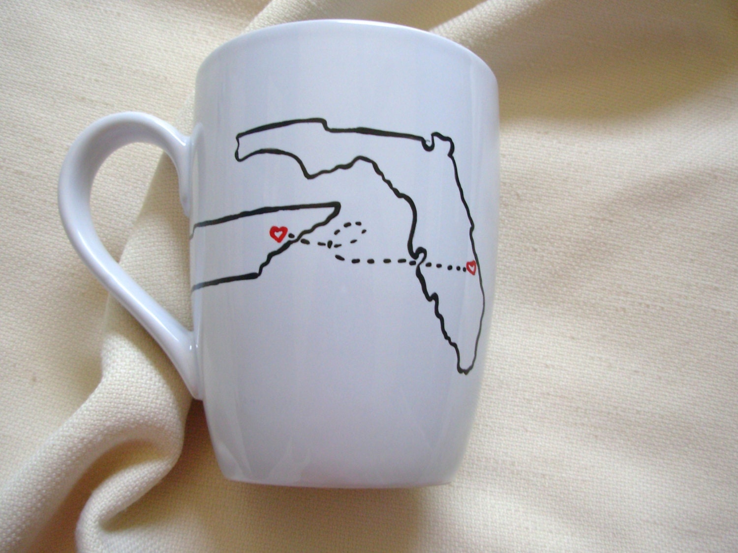 Handpainted State to State Mug Personalized Mug Retirement