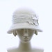 Winter White Cloche Hat for Women - 1920s Style Hat - Freshwater Pearls