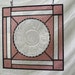 Stained Glass Depression Glass Plate Panel with Vintage Colonial Knife and Fork Dish