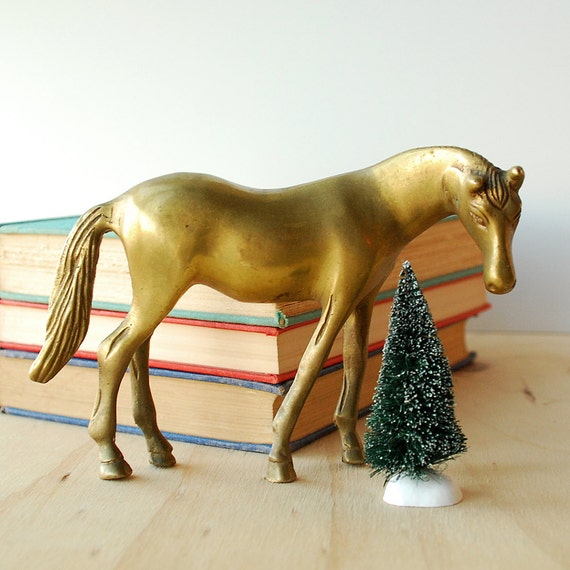 solid brass horse figurine