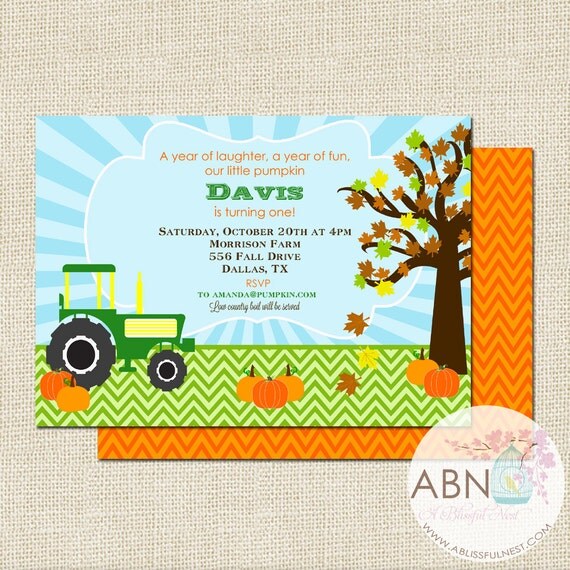 TRACTOR Birthday Invitation - PRINTABLE Party Invitation - By A Blissful Nest Il_570xn