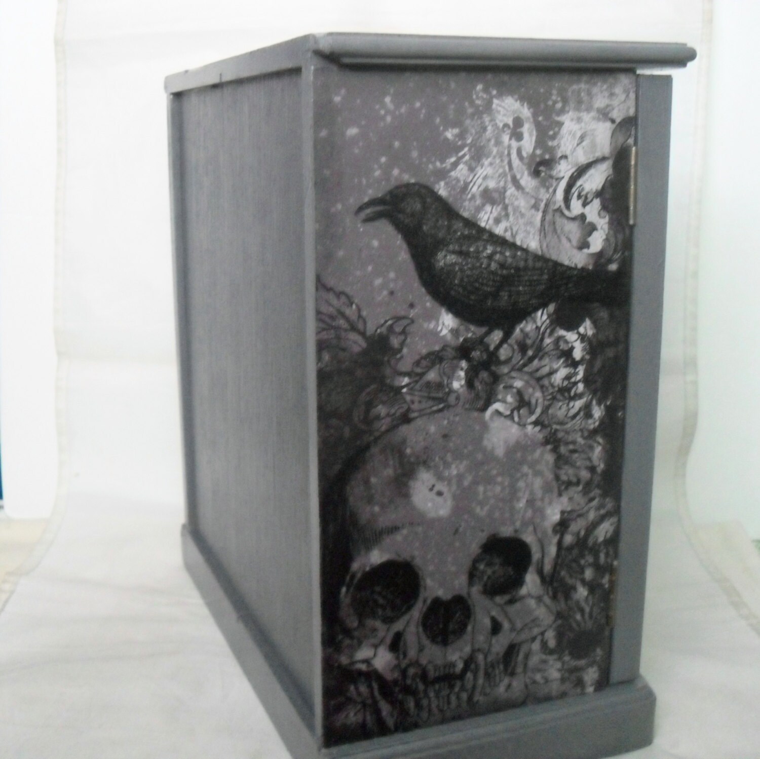 Gothic Jewelry Box Skull Jewelry Box Skull and Raven