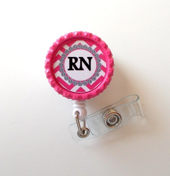 RN Badge Holder Chevron ID Badge Reel Name Tag by BadgeShack