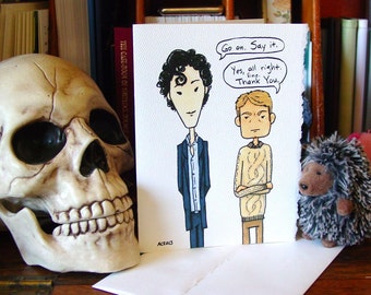 Sherlock Thank You Card v2 - BBC Sherlock Holmes and John Watson