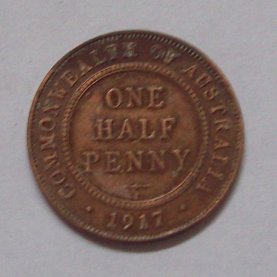 1917 Australia Halfpenny Coin by greenlandturtle on Etsy