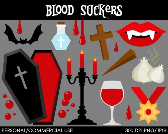 Blood Suckers Vampire Clipart - Digital Clip Art Graphics for Personal or Commercial Use Il_570xn