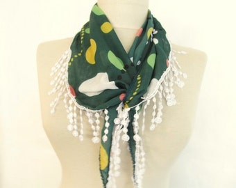 Green scarves..%100 Cotton -fall -black friday