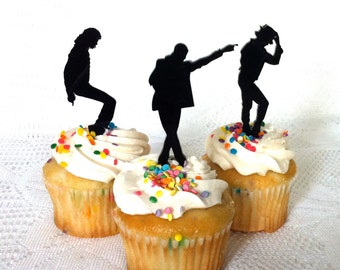 MADE In USA, Michael Jackson Cupcake Toppers Set of 3 Michael Jackson Cake Topper Michael Jackson Fan Michael Jackson Party Dancing Wedding