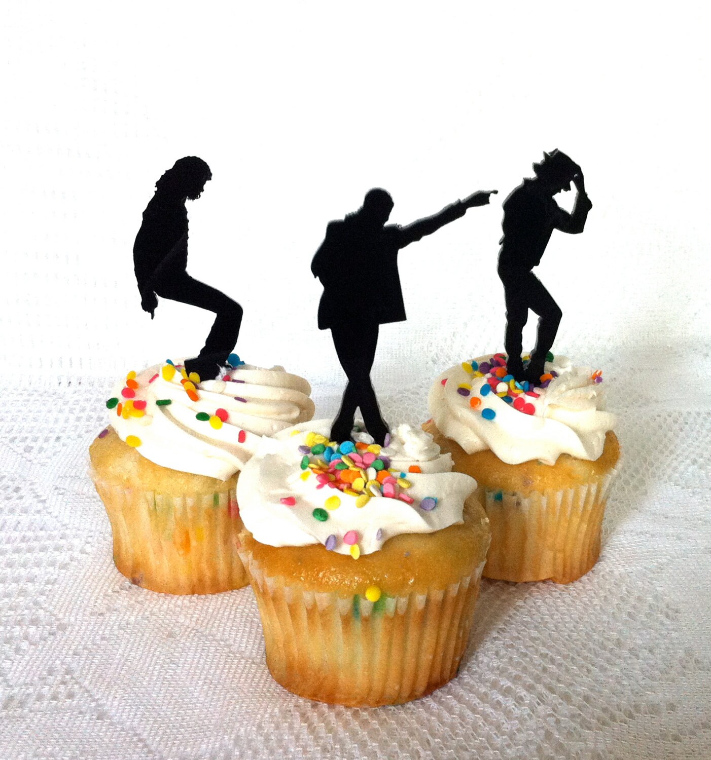MADE In USA Michael Jackson Cupcake Toppers Set of 3 Michael