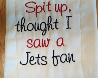Excuse the Spit up - New England Patriots or your favorite team Monogrammed Baby Burp Cloth