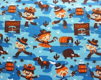 Lillestoff Stretchjersey "Cowboy" by Deborah van de Leijgraaf Organic Cotton Jersey Fabric