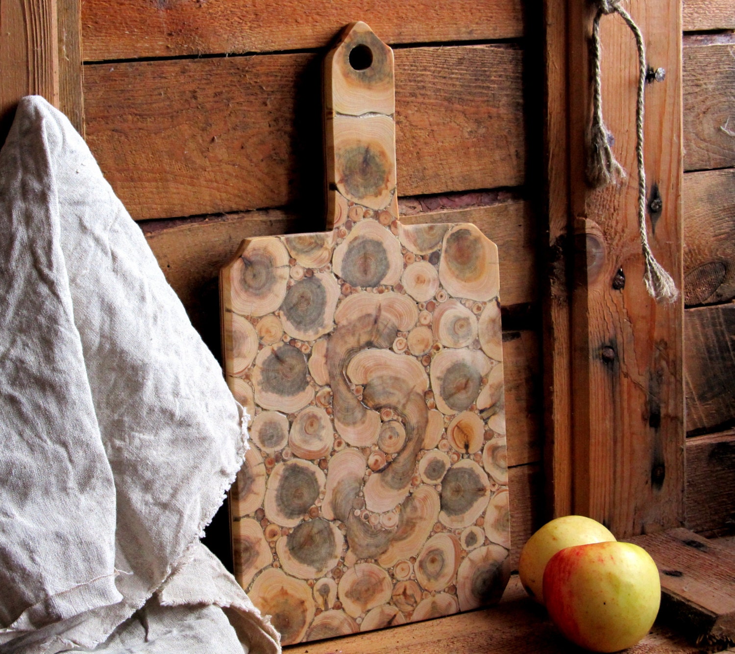 Juniper Wood Cutting Board Natural Handmade Breadboard