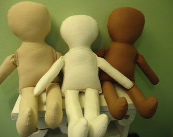 Cloth rag Doll Body-15" doll-katiesdolls-doll supply-many colors available!