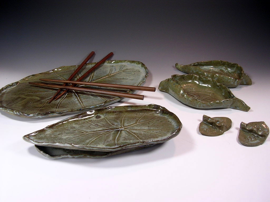 Sushi tray ceramic sushi serving set with plates sauce dish