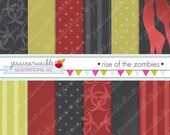 Rise of the Zombies Digital Papers - Spooky Papers - Halloween Papers - Halloween Background - Blood Papers - Digital Backgrounds Il_170x135