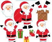 Jolly Old Saint Nick - Cute Digital Clipart - Commercial Use OK, Santa Clipart, Santa Graphics, Christmas Clipart Il_170x135