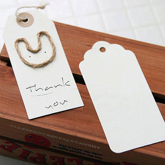 50 Round Gift Tags Ivory 1.8 x 3.8in