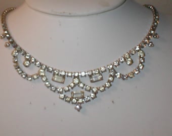 Vintage Rhinestone Choker Necklace signed KRAMER