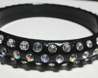 Vintage Bakelite Rhinestone Bracelet for larger hand