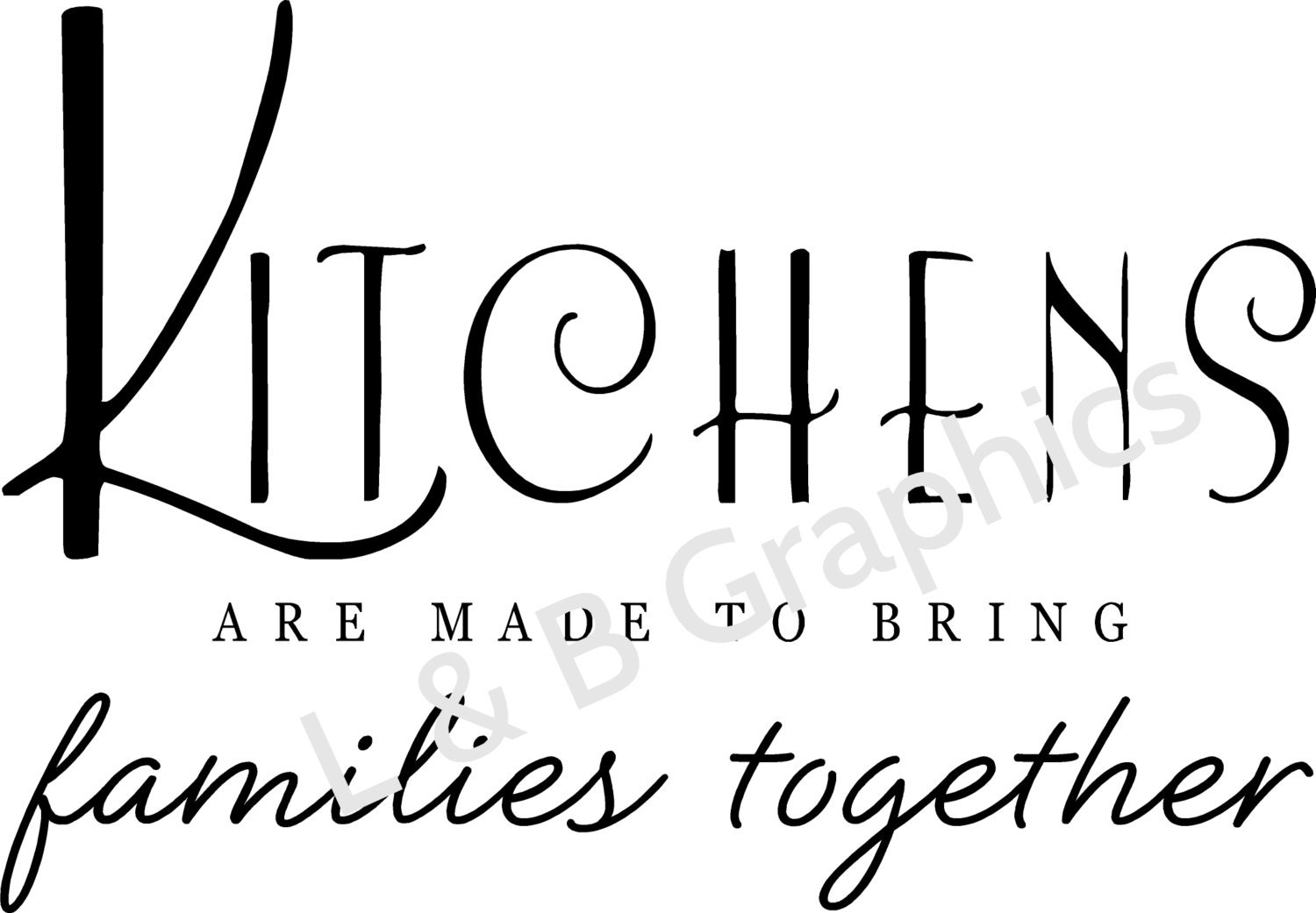 Kitchen Vinyl Wall Decal QuoteKitchens are made by landbgraphics