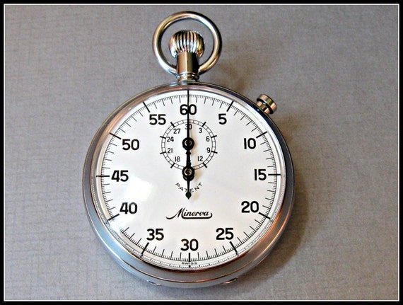 Vintage Minerva Seven Jewel Swiss Stopwatch by vintagepaige