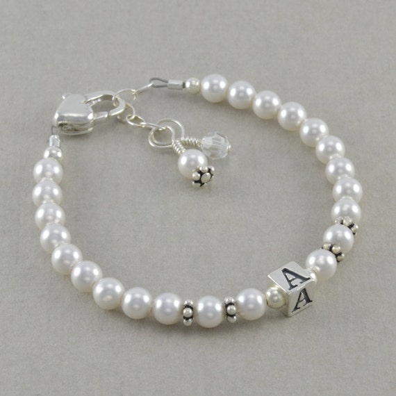 Baby Girl Gift Childs Bracelet Sterling silver 1st birthday by SixSistersBeadworks Etsy