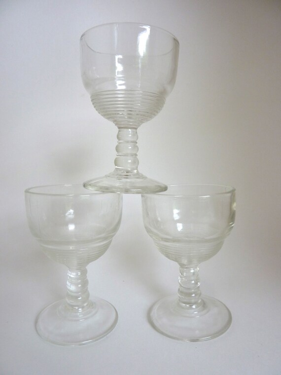 Items similar to 3 Cordial Glasses Clear Liquor Stemmed Glasses