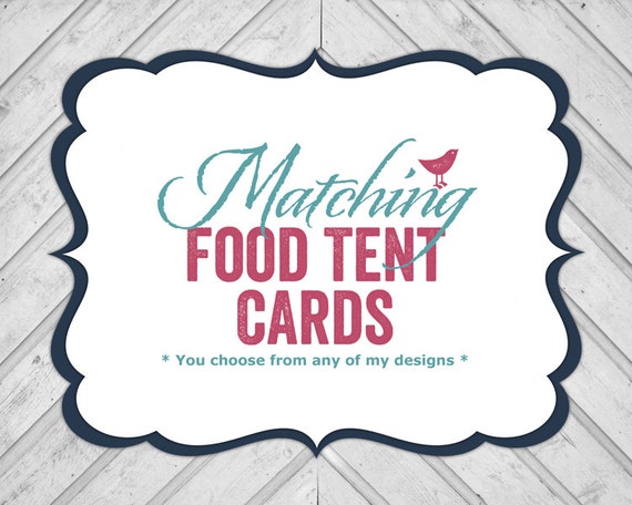 FOOD TENT CARDS, Printable, baby shower decor, bridal shower decorations, wedding party decor Il_570xn