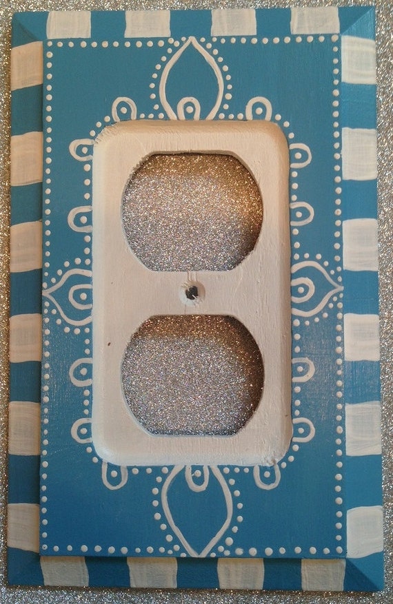 Hand Painted Two Plug Outlet Cover Room Decor Switch Plate Art
