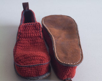 knitted slipper pattern with leather soles