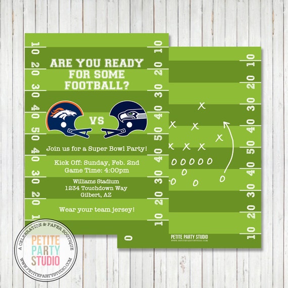 shower petite baby dresses Studio  Petite  Seahawks vs Party  Broncos Printable Invitation  Party