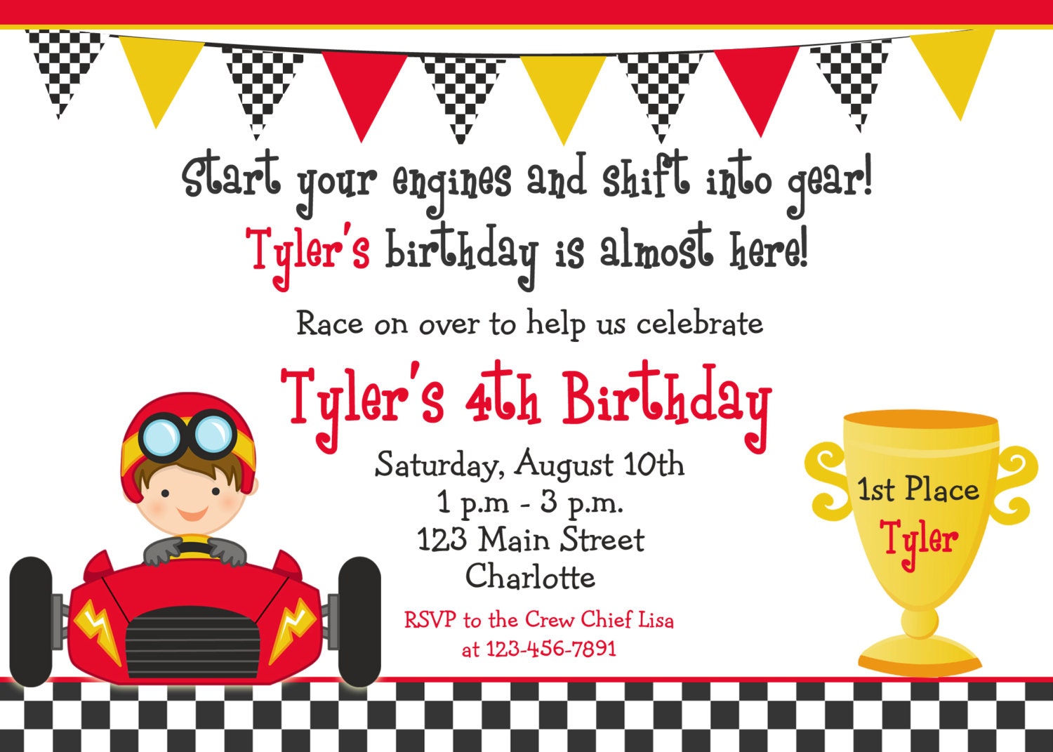 Racing Birthday Invitations 8