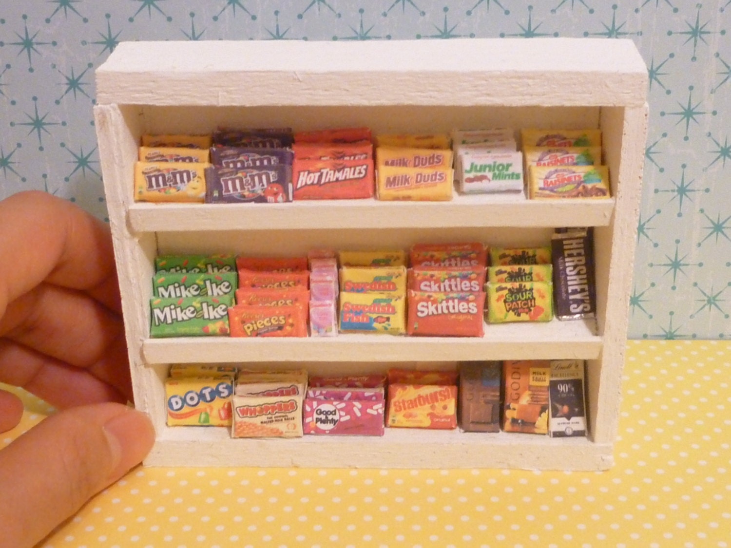 Miniature Dollhouse Candy and Chocolate Box Shelf in 112