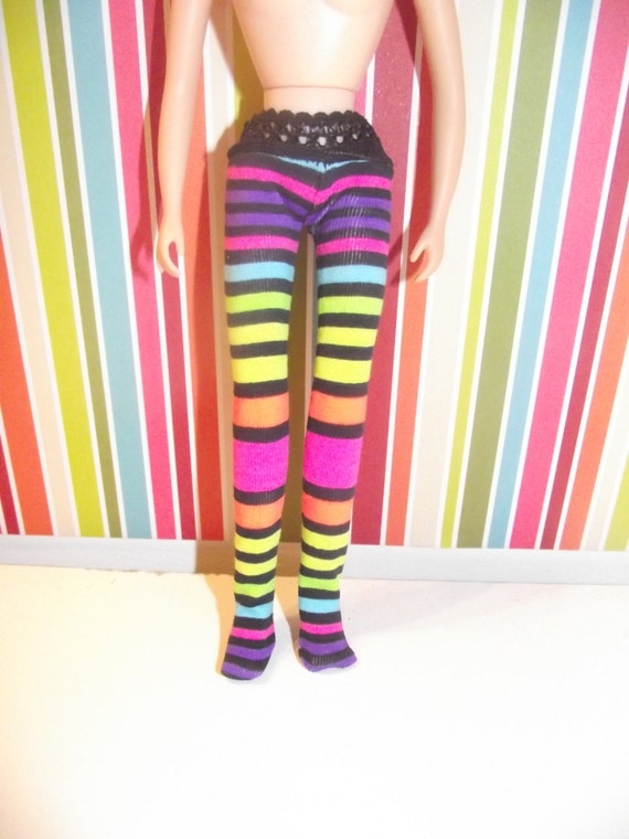 neon striped leggings