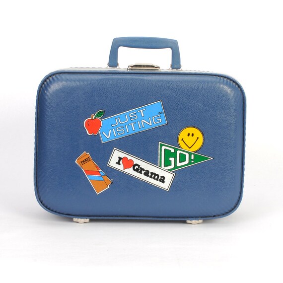 Vintage Luggage Small Child's Suitcase Overnight Bag