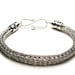 Double Viking Knit Woven Bracelet in Silver- Small