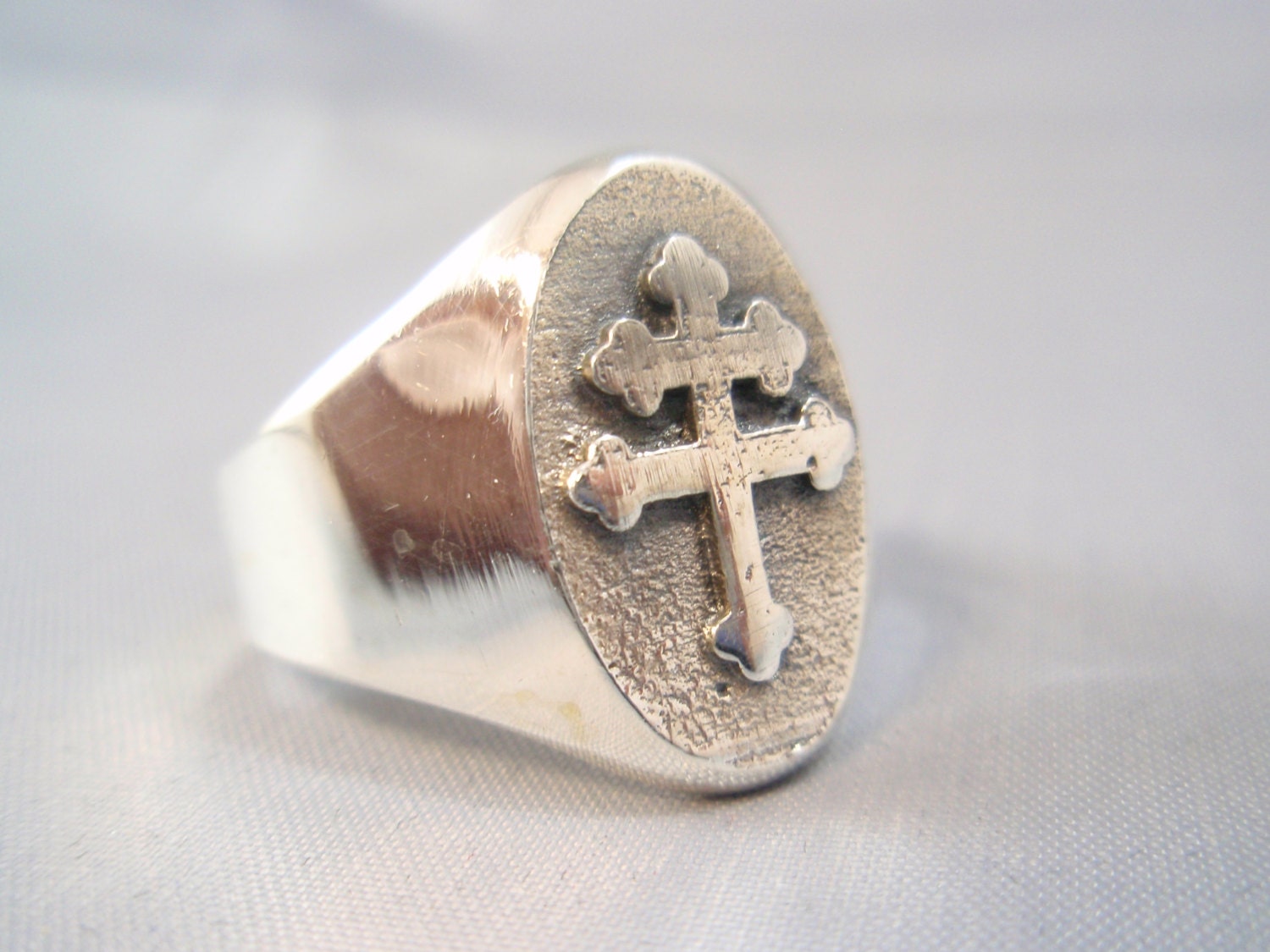 CROSS OF LORRAINE ring sterling silver 925 french foreign
