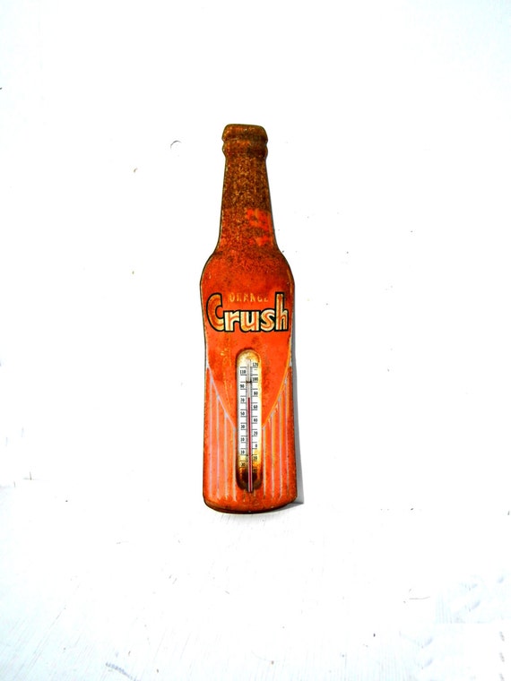Vintage Orange Crush Thermometer Metal Orange Crush