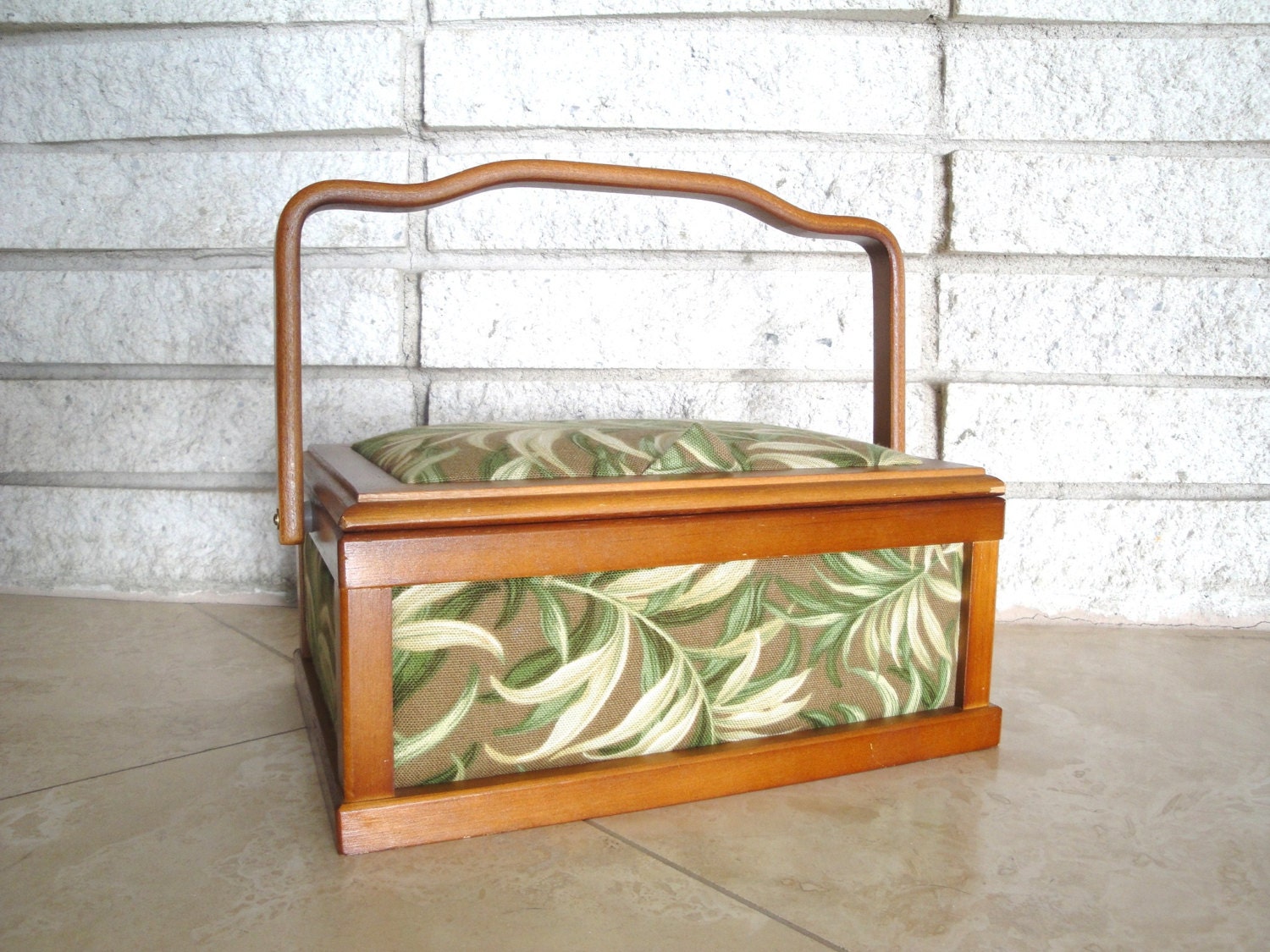 Vintage Wooden Sewing Box Knitting Box by VintagePatriotGirl