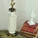 Vintage White Lamp with Brass Accents / Hollywood Regency Style