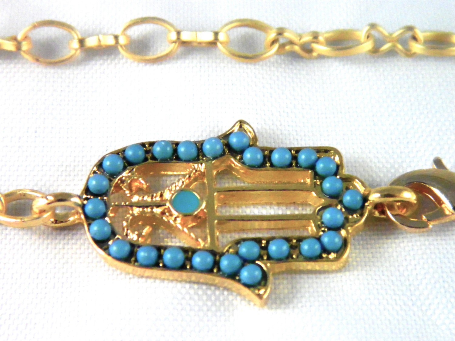 Muted Gold Hamsa Anklet